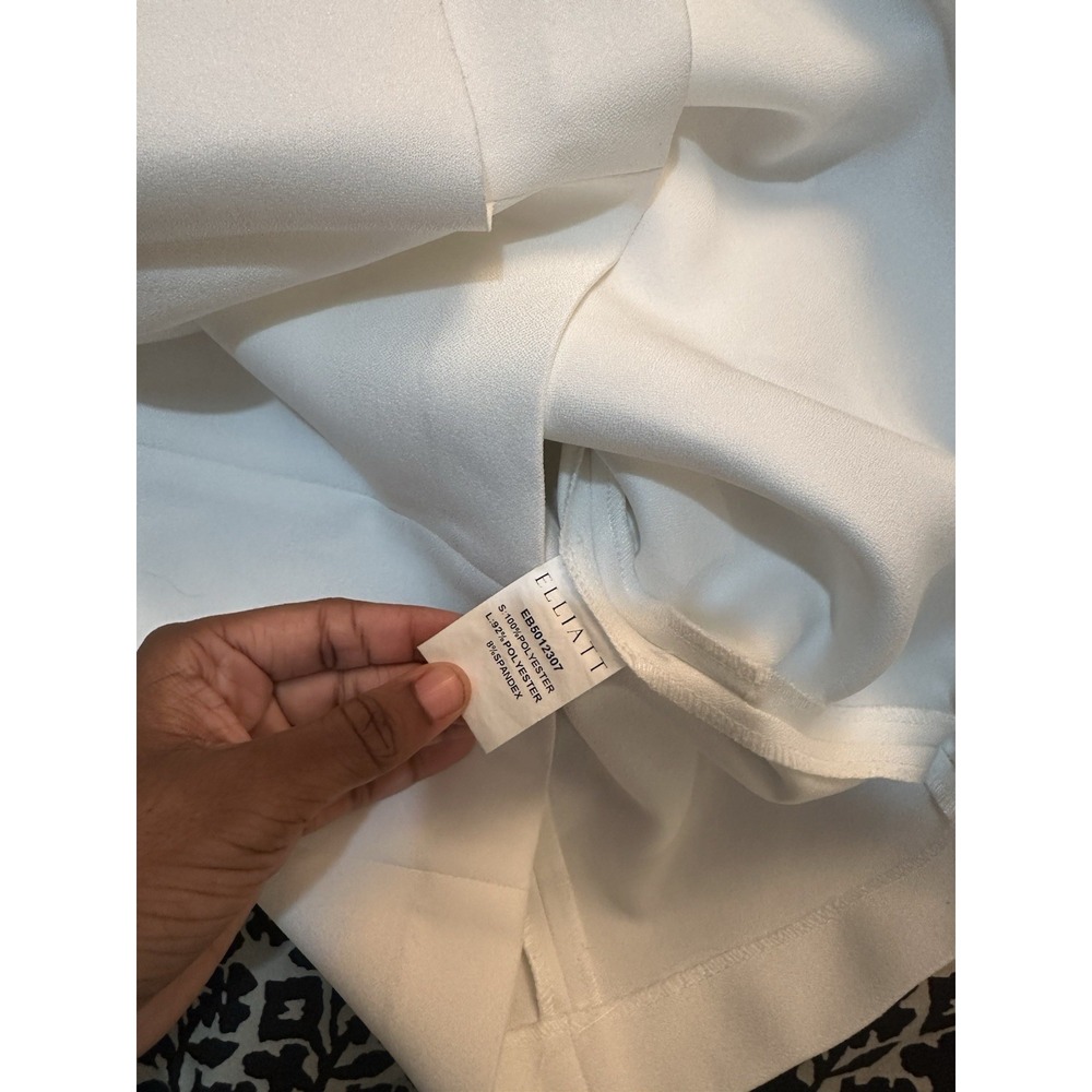 ELLIATT Ivory Folded Draped Mini Dress Size XS Sleeveless Bridal Cocktail Party - Picture 7 of 8